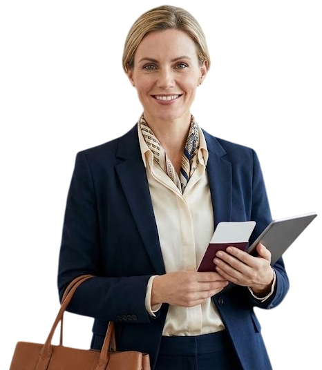 Elin Berg pa forretningsreise